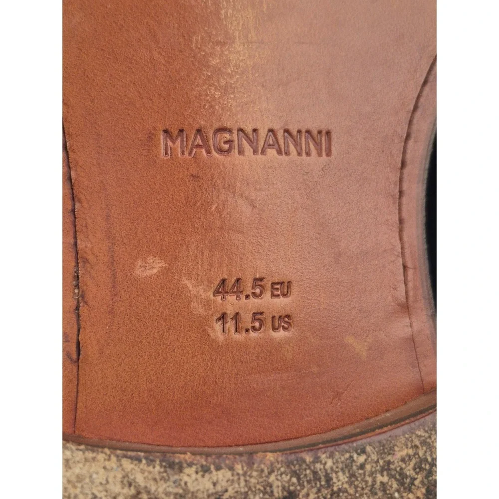 Magnanni Mens Black Leather Single Monk Strap Dress Shoes Made in‎ Spain Sz 11.5